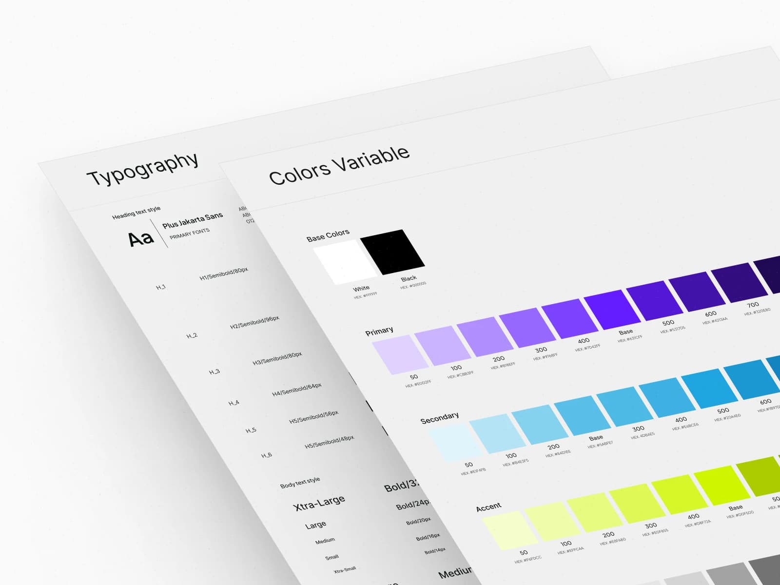 Typography and colour variables
