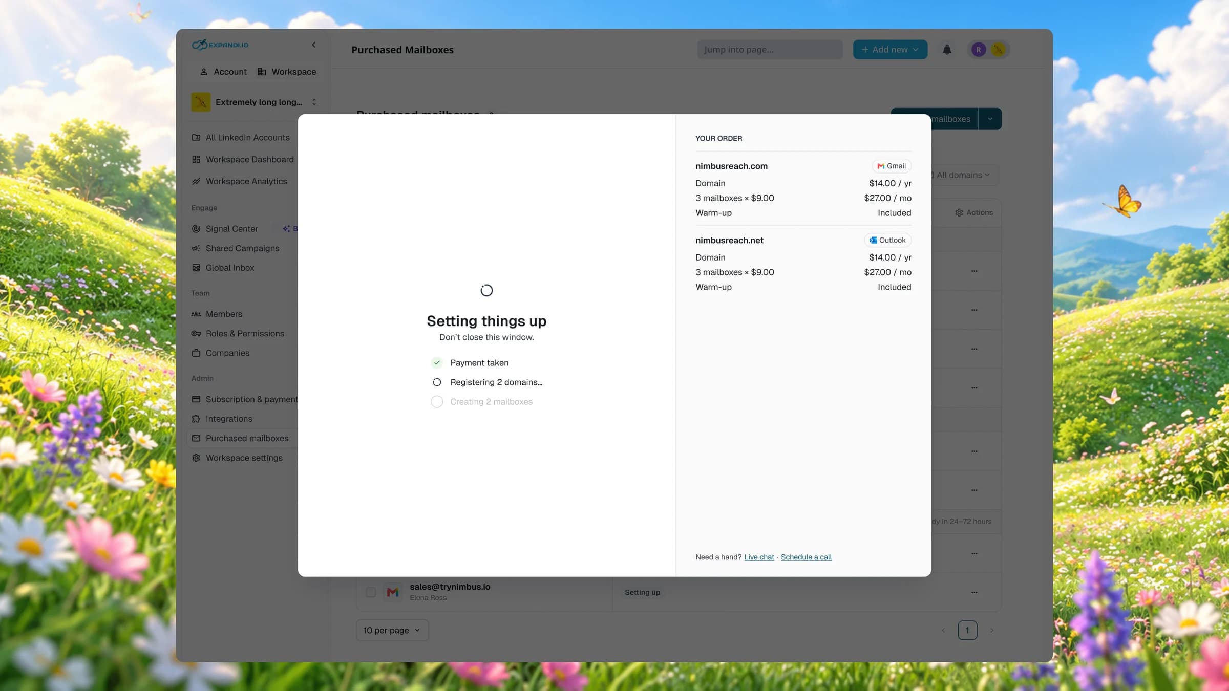 Buying mailboxes: setting things up