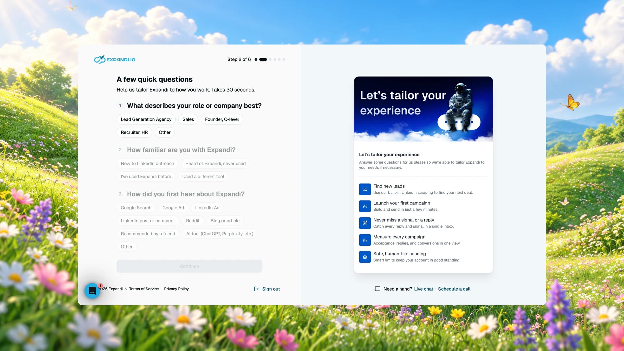 Onboarding: a few quick questions